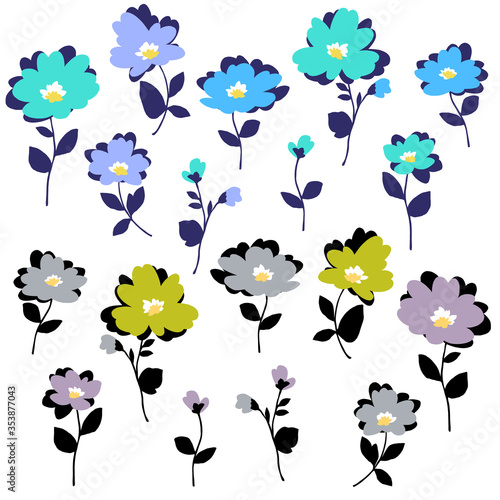 Flower vector illustration material abstract beautifully,