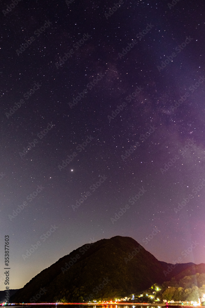 starry sky over the mountains