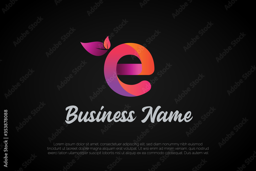 Modern Alphabet Letter E Logo Template Modern Alphabet Letter E Logo Template