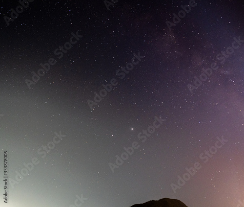 night sky with stars and a part of the Milky way