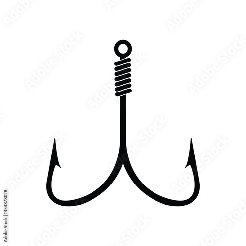 Barbed fish hook vector icon