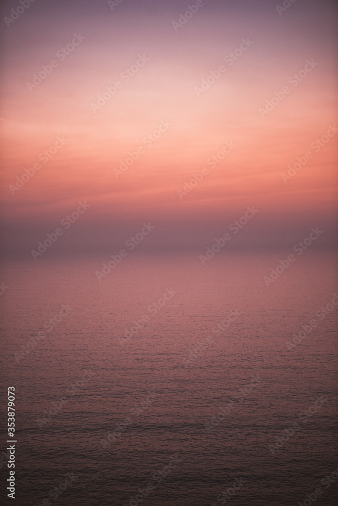 Minimalism view of sunrise over the sea 