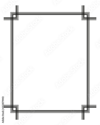 Vector illustration of art deco borders and frames. Creative pattern in the style of the 1920s for your design. EPS