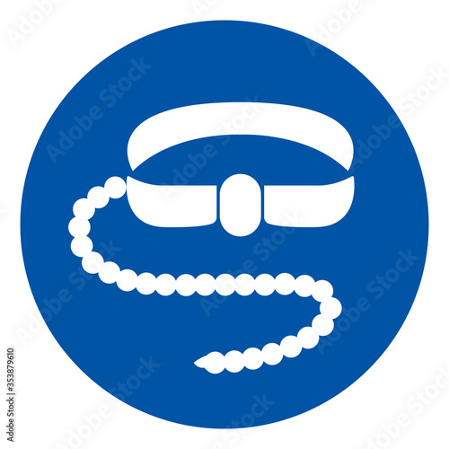 Safety Harness and Lifeline Symbol Sign, Vector Illustration, Isolate On White Background Label. EPS10
