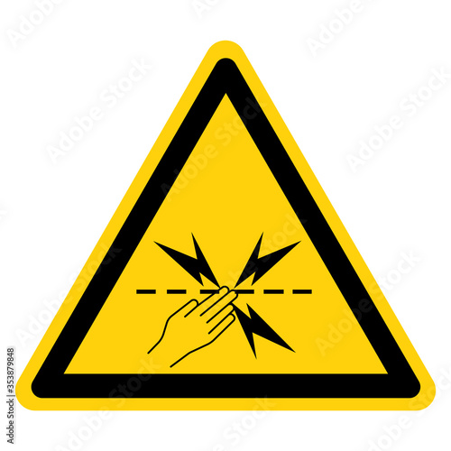 Warning Electric Fencing Symbol Sign, Vector Illustration, Isolate On White Background Label .EPS10