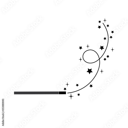 wand magic illustration icon logo vector design