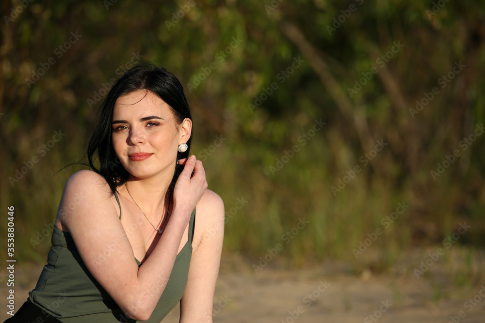 portrait of a very beautiful brunette girl in nature portrait of a very beautiful brunette girl in nature