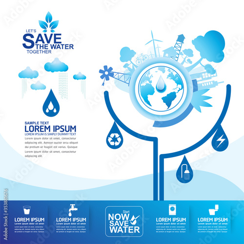 Save Water Vector Concept Water is Life
