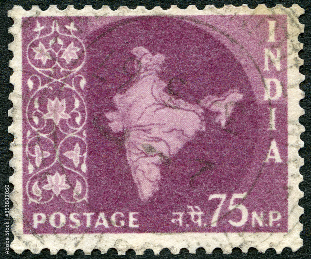 INDIA - 1957: shows Map of India, 1957 INDIA - 1957: shows Map of India, 1957