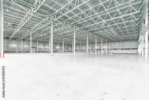 Interior of empty warehouse or garage