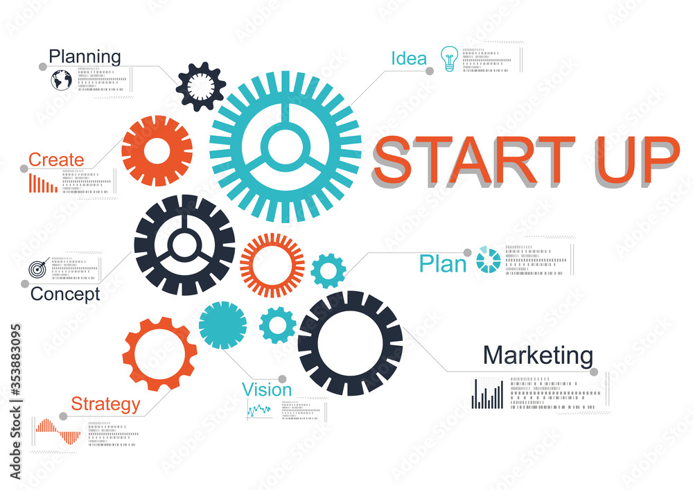 Startup business concept. Illustration of marketing plan