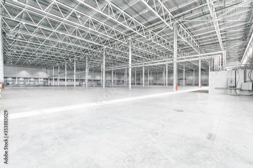 Interior of empty warehouse or garage