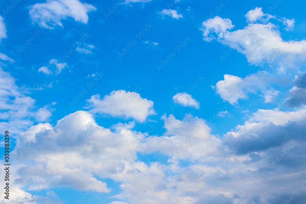 Blue sky with white clouds in sunny weather Blue sky with white clouds in sunny weather