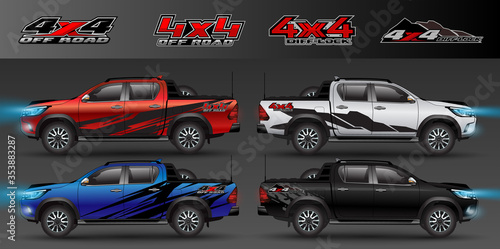 4x4 logo for 4 wheel drive truck and car graphic vector. Design for vehicle vinyl wrap_20200426
