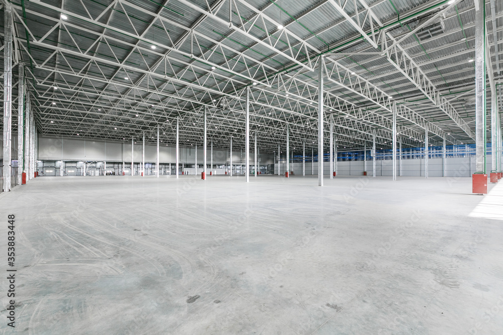 Interior of empty warehouse or garage Interior of empty warehouse or garage