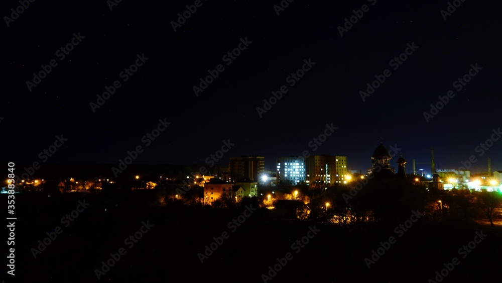 Panoramic view of the night city	