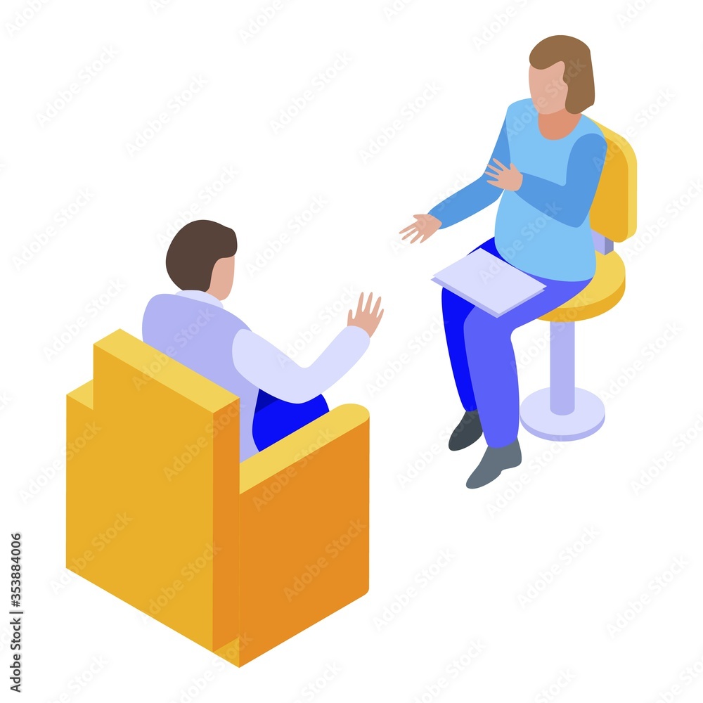 Psychologist session icon. Isometric of psychologist session vector icon for web design isolated on white background Psychologist session icon. Isometric of psychologist session vector icon for web design isolated on white background