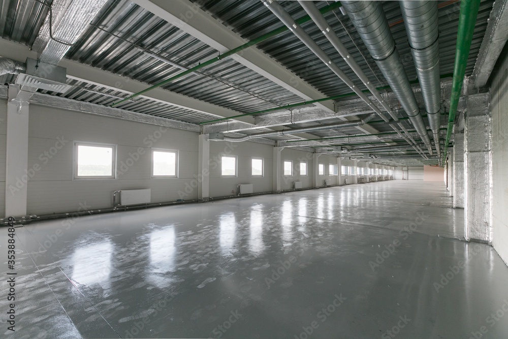 Fototapeta premium Interior of empty warehouse or garage