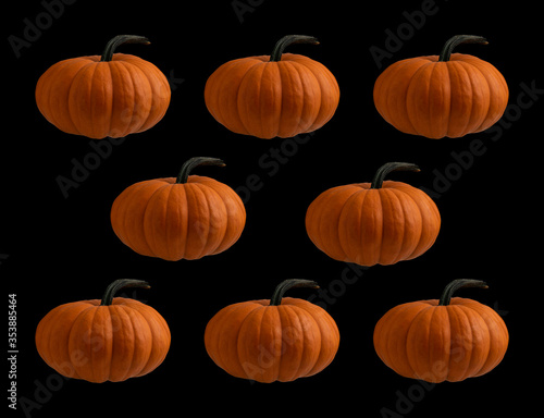 halloween pumpkins seamless pattern on black background