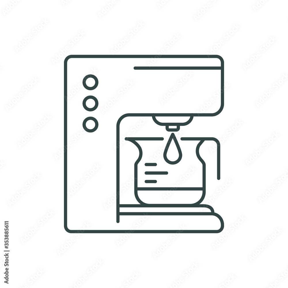 drip coffee machine, line icon
