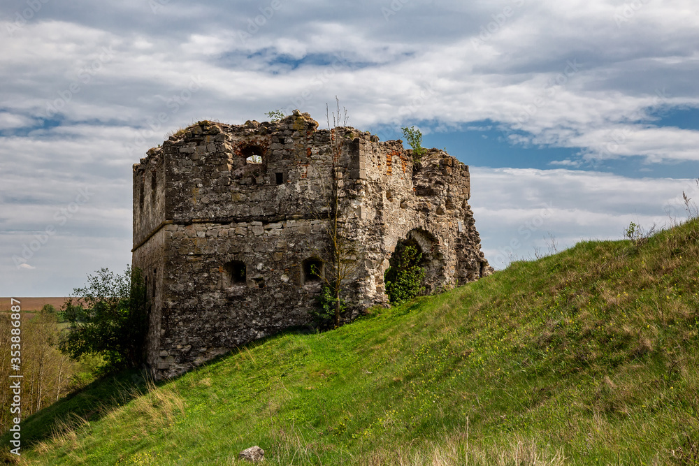 Remains and ruins of an old castle in Europe. UNESCO heritage