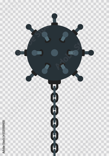 Naval underwater mine with spikes close up vector icon flat isolated