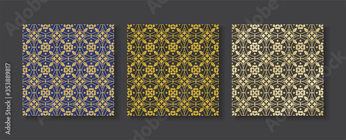Set of luxury seamless pattern, abstract golden pattern collections, vector pattern.