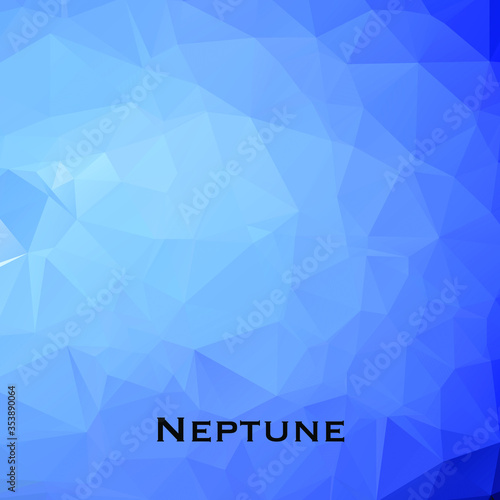 Neptun. Triangle polygonal Neptue in solar system planet. Low polygon vector illustration.Neptune is the eighth and farthest known planet from the Sun in the Solar System. 