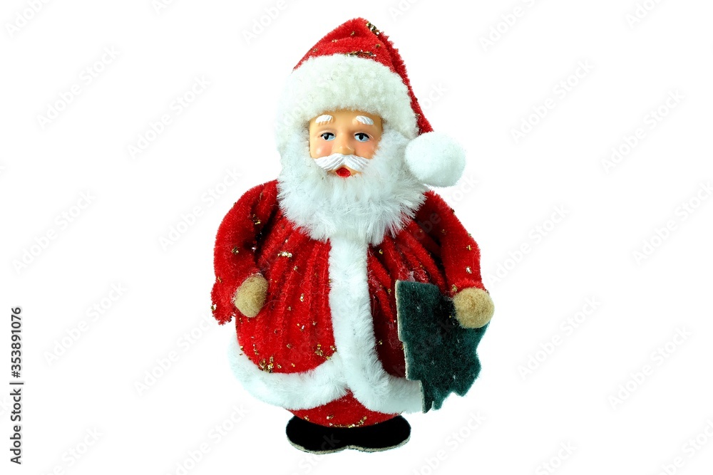 Santa Claus Ornament Isolated on White Background.