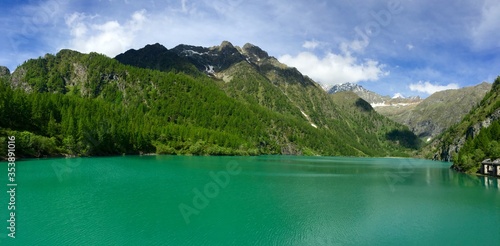 Fototapeta Naklejka Na Ścianę i Meble -  lake and mountains in Piedmont, Horses lake, Antrona valley