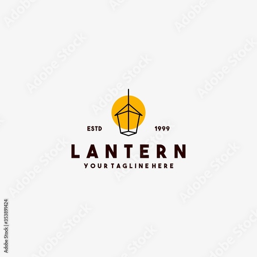 Lantern logo design with minimalist style