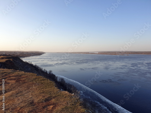 Ice on the Volga river