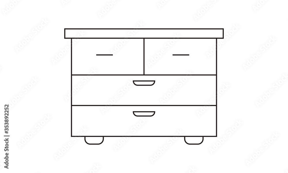 Drawer unit, bedroom, interior, furniture, house, dresser, home free vector icon Drawer unit, bedroom, interior, furniture, house, dresser, home free vector icon