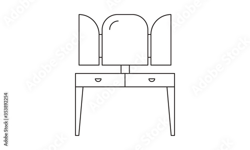 Dressing table, beauty, jewelry, house, bedroom, mirror, makeup, interior, fashion free vector icon