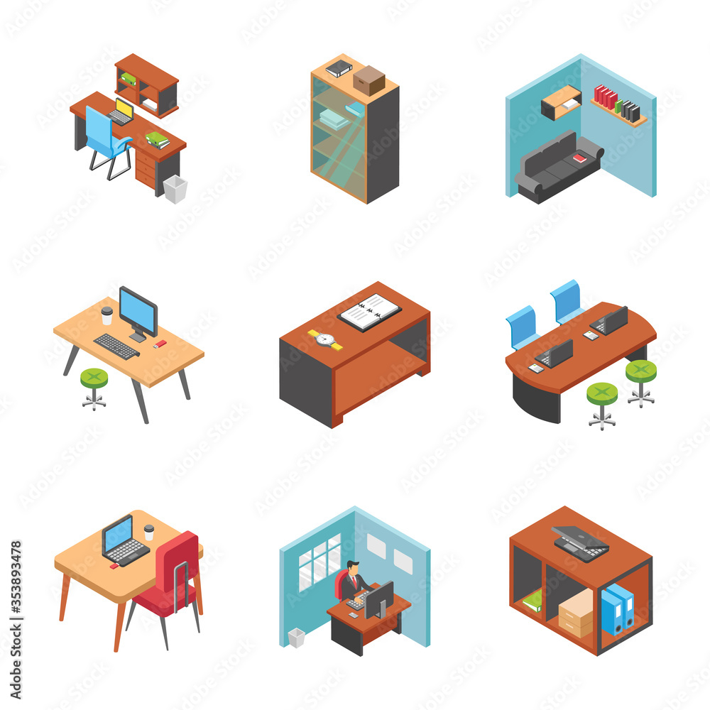 Working Desks Icons Collection
Working Desks Icons Collection