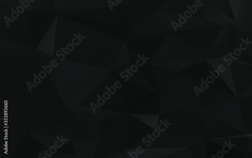 Modern Polygonal shapes background, low poly triangles mosaic, black crystals backdrop, vector design wallpaper. High technology concept. 