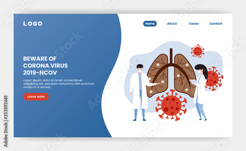 Covid-19 lungs infected Medical web Landing Page