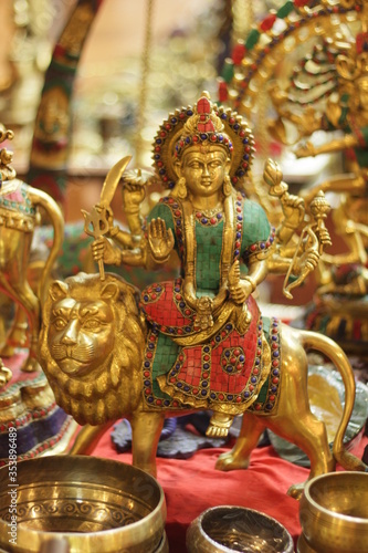 Golden statue of Lord Durga 