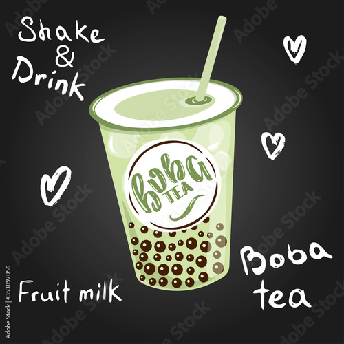boba tea glass