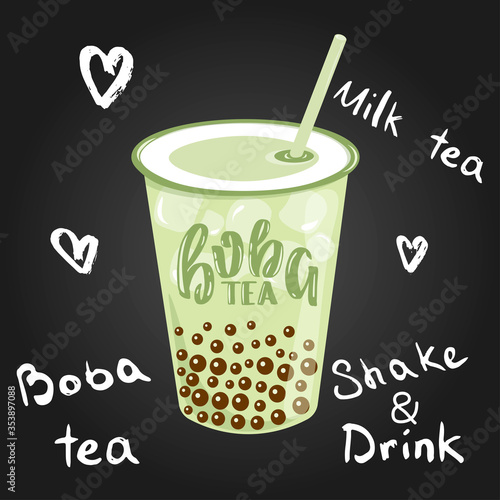 boba tea glass