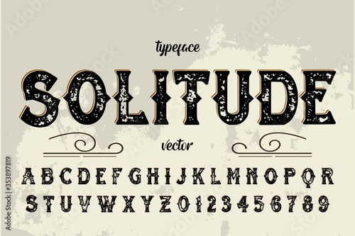 vintage alphabet font, typeface vector, new design black and gray style background name racer