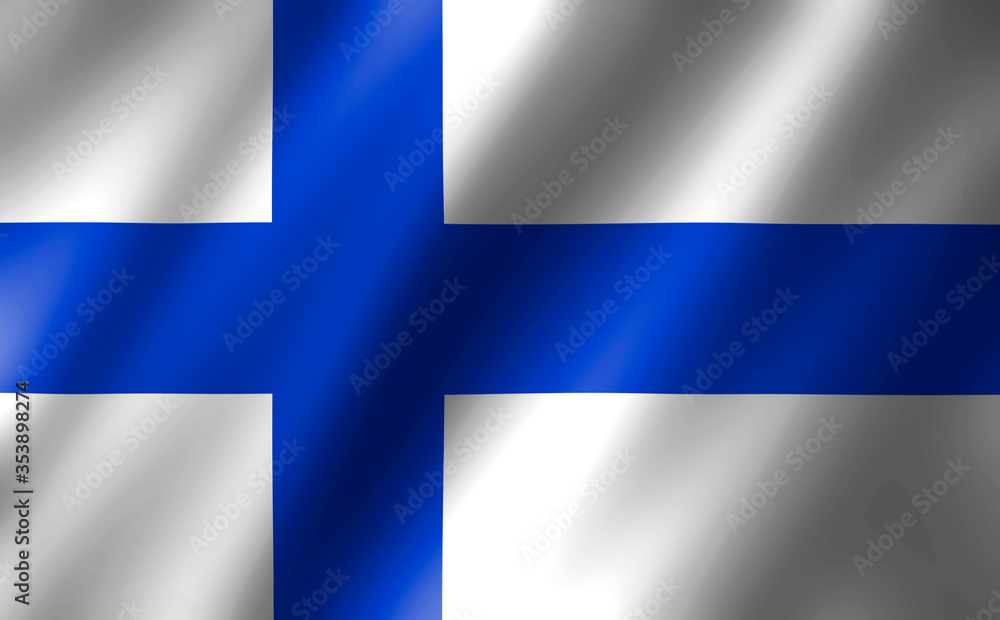 3D rendering of the waving flag Finland 3D rendering of the waving flag Finland