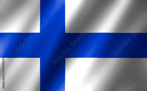 3D rendering of the waving flag Finland