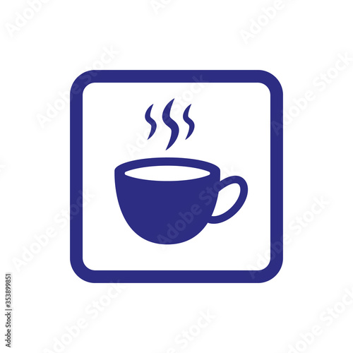 Coffee cup icon on white background.