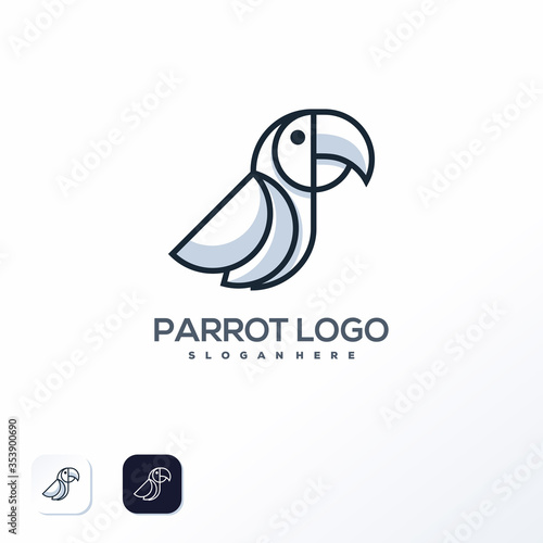 parrot logo template ready to use