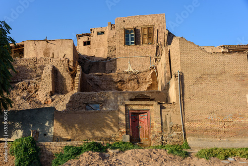 Abandoned and currently being demolished centuries old homes and buildings in the old city of Kashgar, Xinjiang Province, China