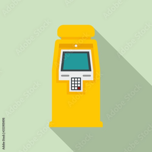Atm machine icon. Flat illustration of atm machine vector icon for web design