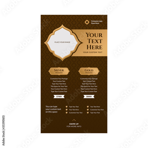 islamic social media story template vector