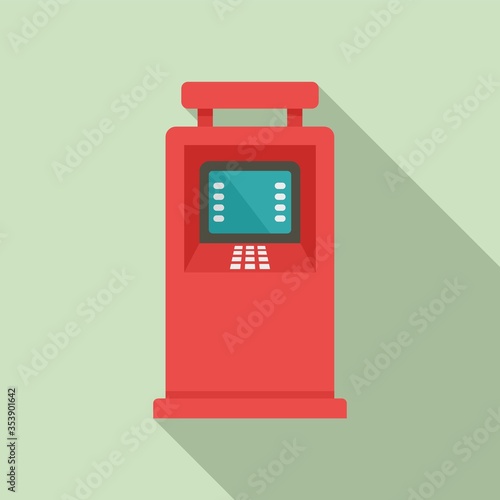 Hand cash atm icon. Flat illustration of hand cash atm vector icon for web design