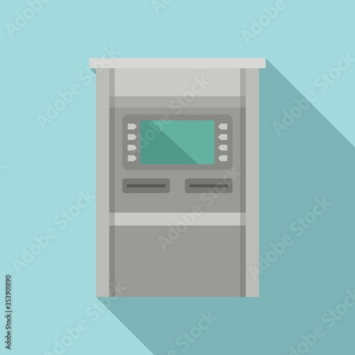 Atm terminal icon. Flat illustration of atm terminal vector icon for web design